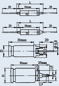 Конденсаторы оксидно-электролитические К50-20 100 в 20 мкф