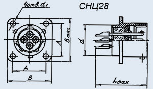 Соединители низкочастотные цилиндрические СНЦ28-45/39В-1-В
