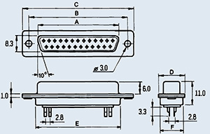 DB-9M 9pin вилка на кабель