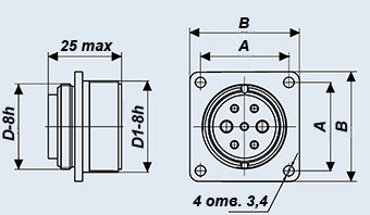Соединители низкочастотные цилиндрические 2РМТ14Б4Г1В1В