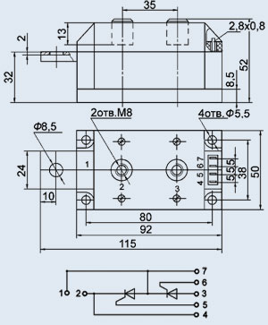 Модули тиристорные МТТ-250-10